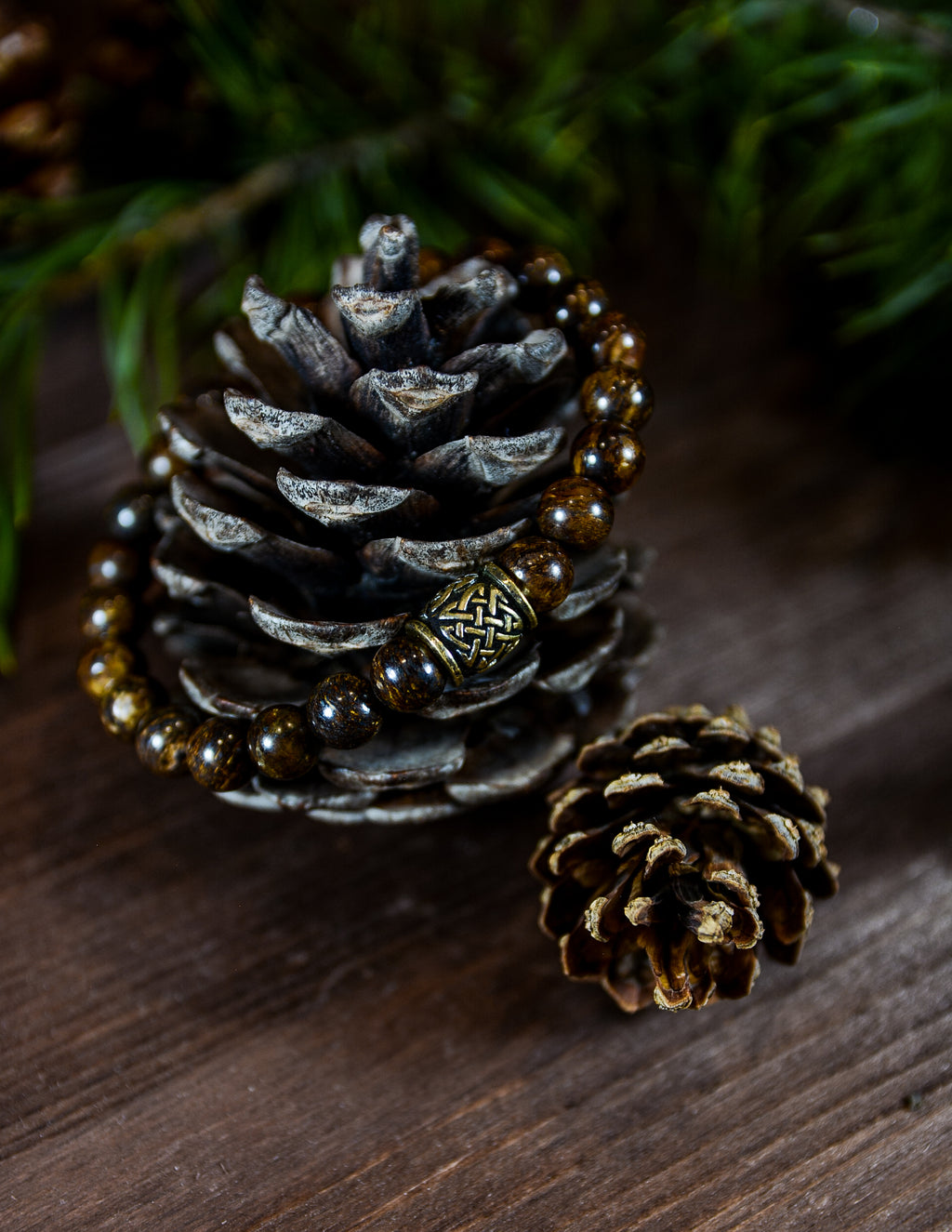 Bronzite Bracelet with Scandinavian Bead