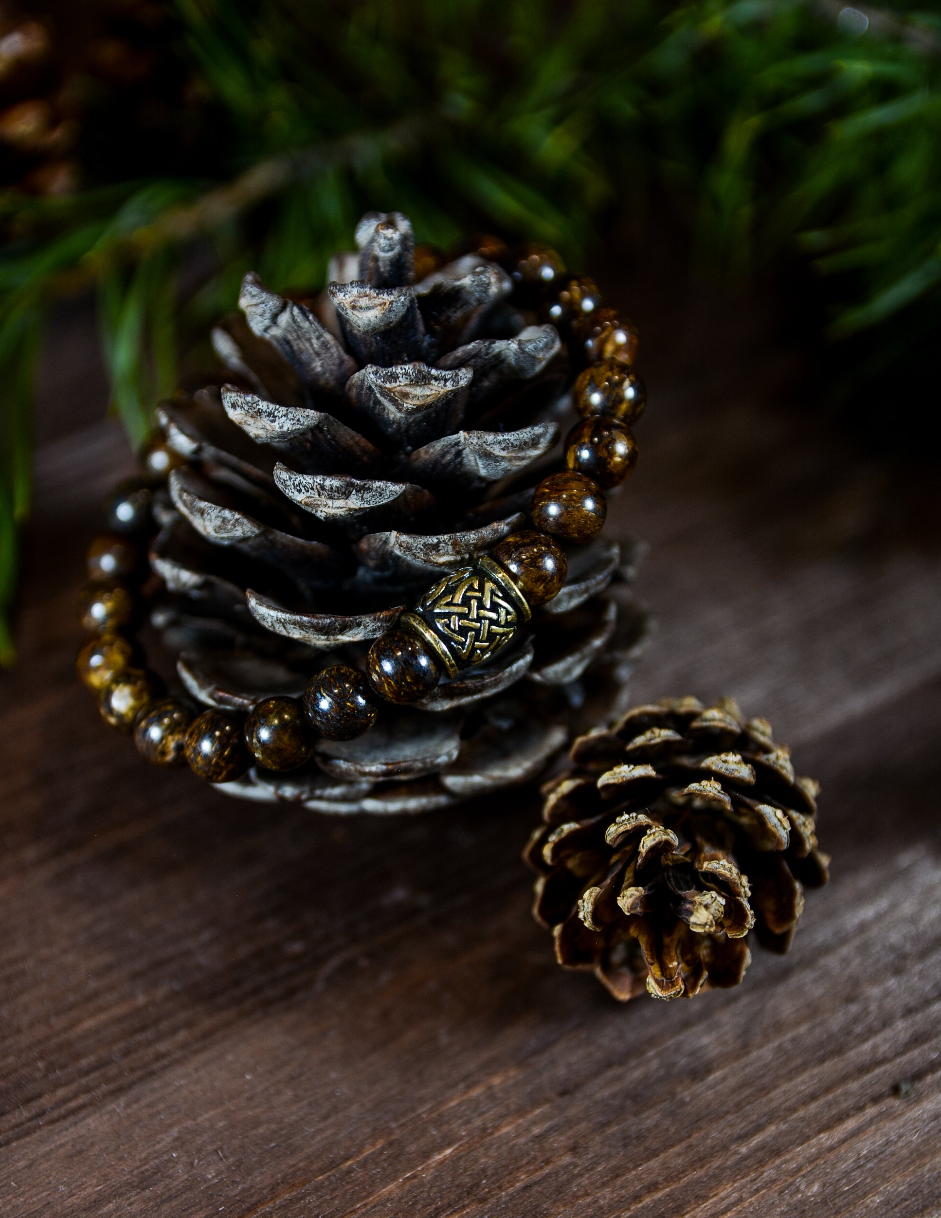 Bronzite Bracelet with Scandinavian Bead