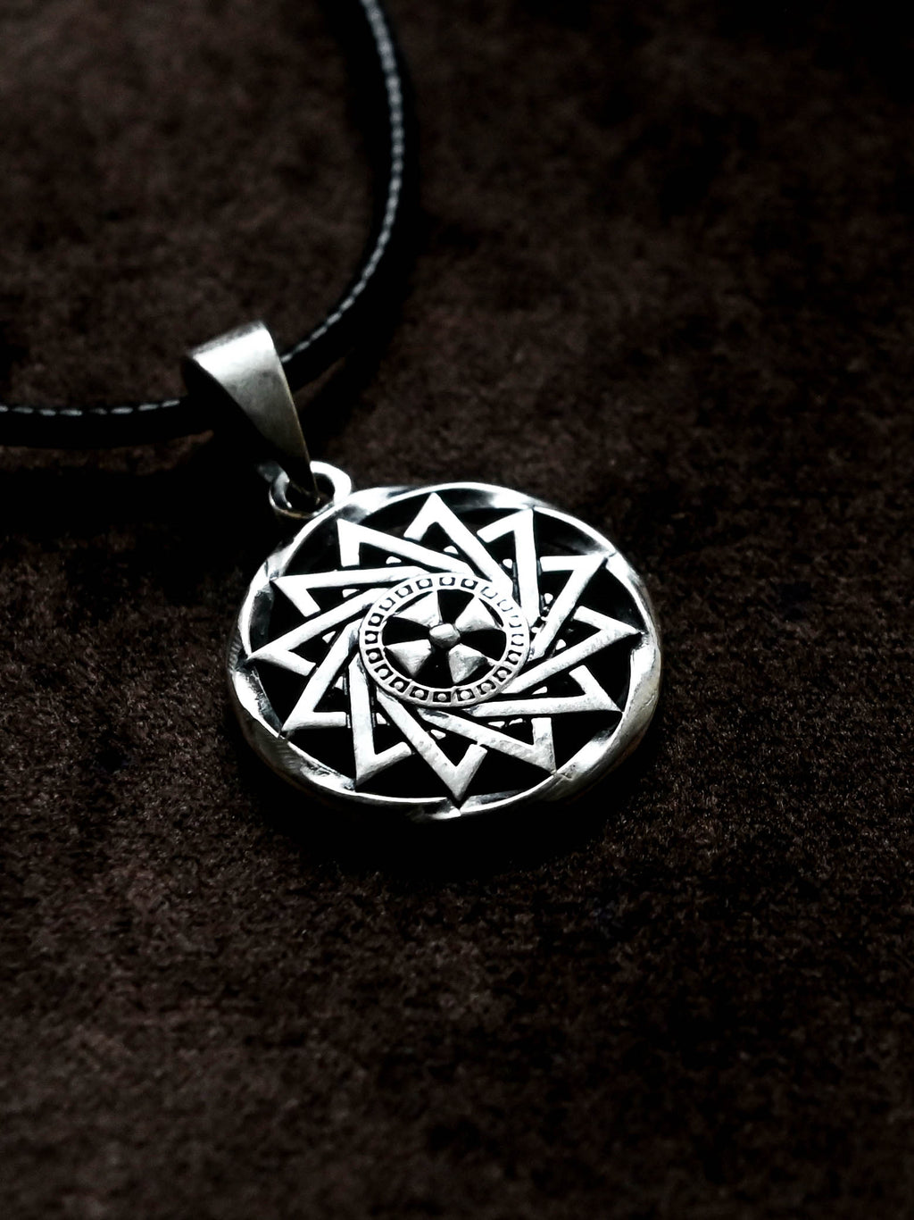Star of Erzgamma Amulet in Twisted Sterling Silver 925 — Slavic, Viking & Norse Symbol Pendant
