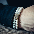 Howlite Double-Row Bracelet with Star of Rus Bead