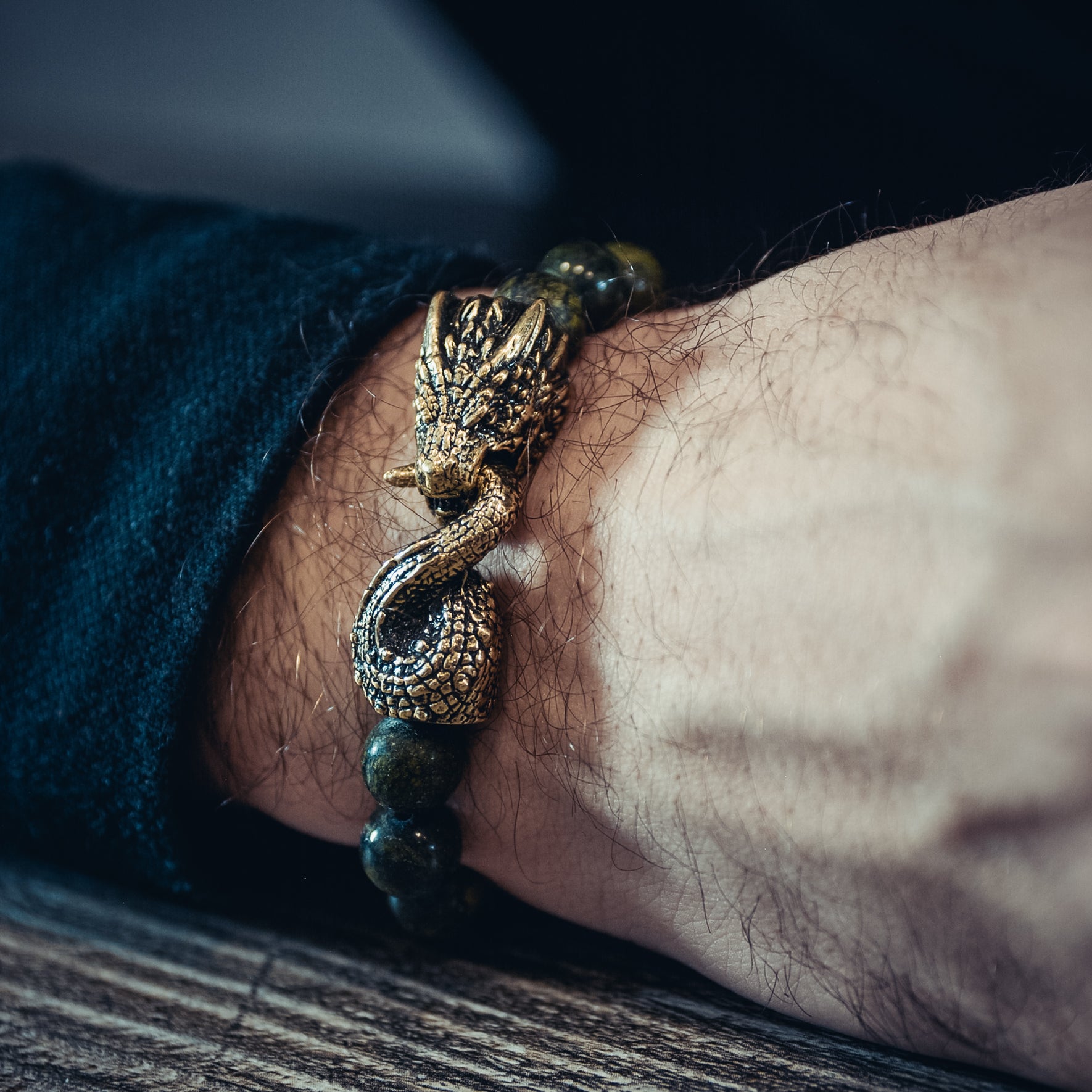 Serpentine Bracelet with Jormungandr Clasp