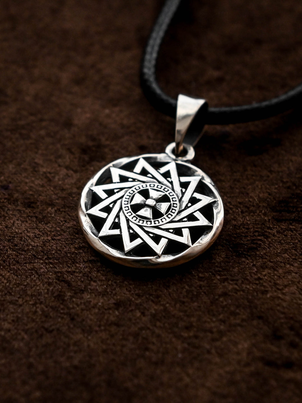 Star of Erzgamma Amulet in Twisted Sterling Silver 925 — Slavic, Viking & Norse Symbol Pendant