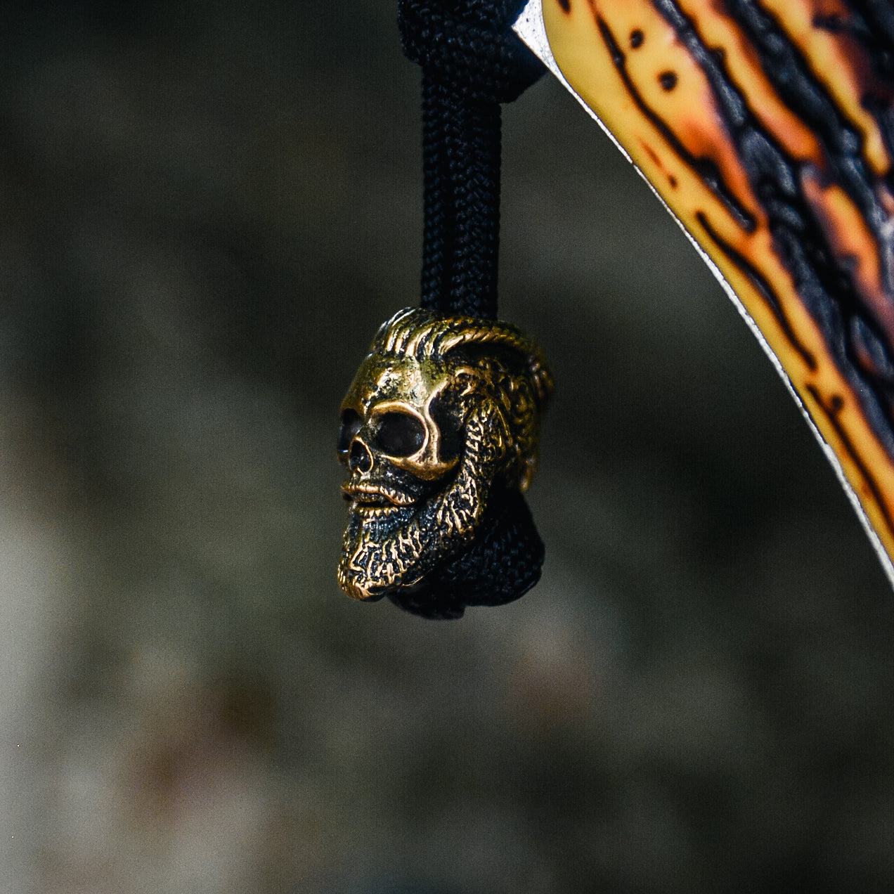 Ragnar Keychain, Bronze on Paracord Cord
