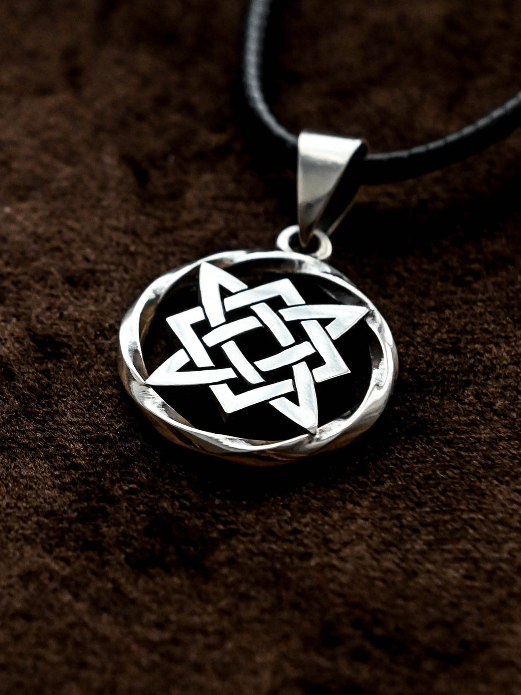 Star of Rus Amulet in Twisted Sterling Silver 925 — Slavic, Viking & Norse Symbol Pendant