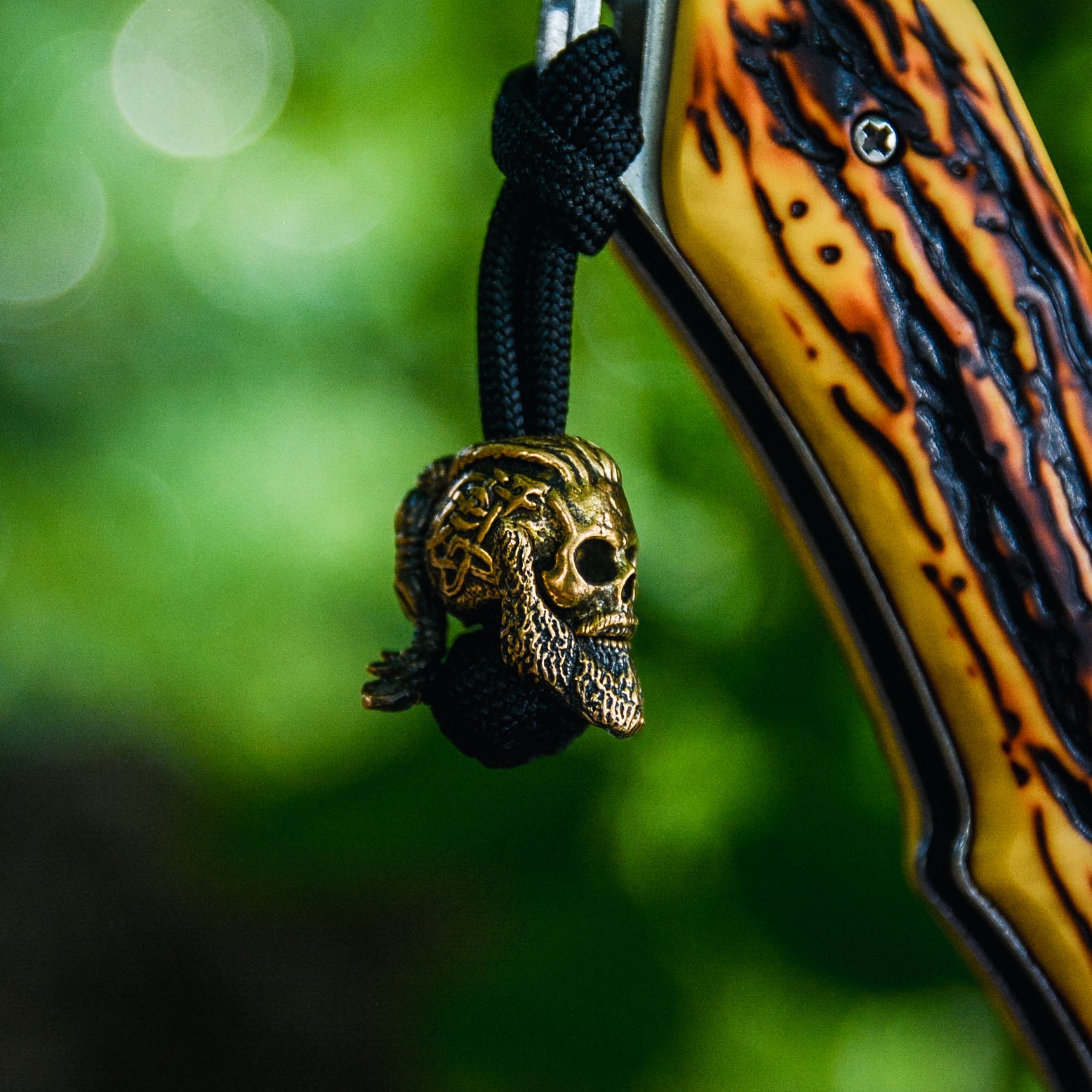 Ragnar Keychain, Bronze on Paracord Cord