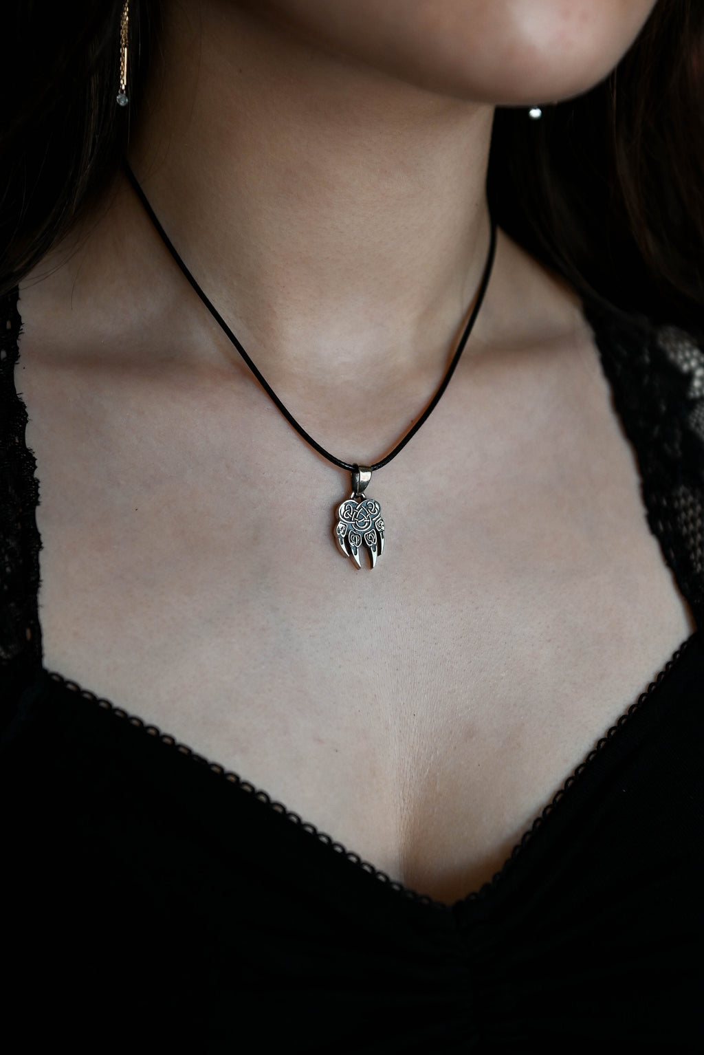 Wolf Paw Amulet (Small), Sterling Silver 925 — Viking & Slavic Symbol Pendant