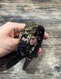 Lynx with Scandinavian Runes Bracelet, Paracord and Bronze