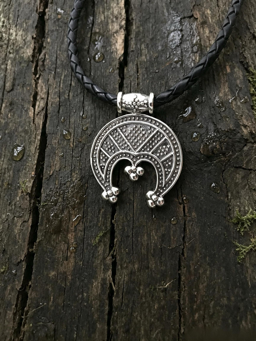 Lunnitsa with Dots Amulet, Sterling Silver 925 — Slavic Symbol Pendant
