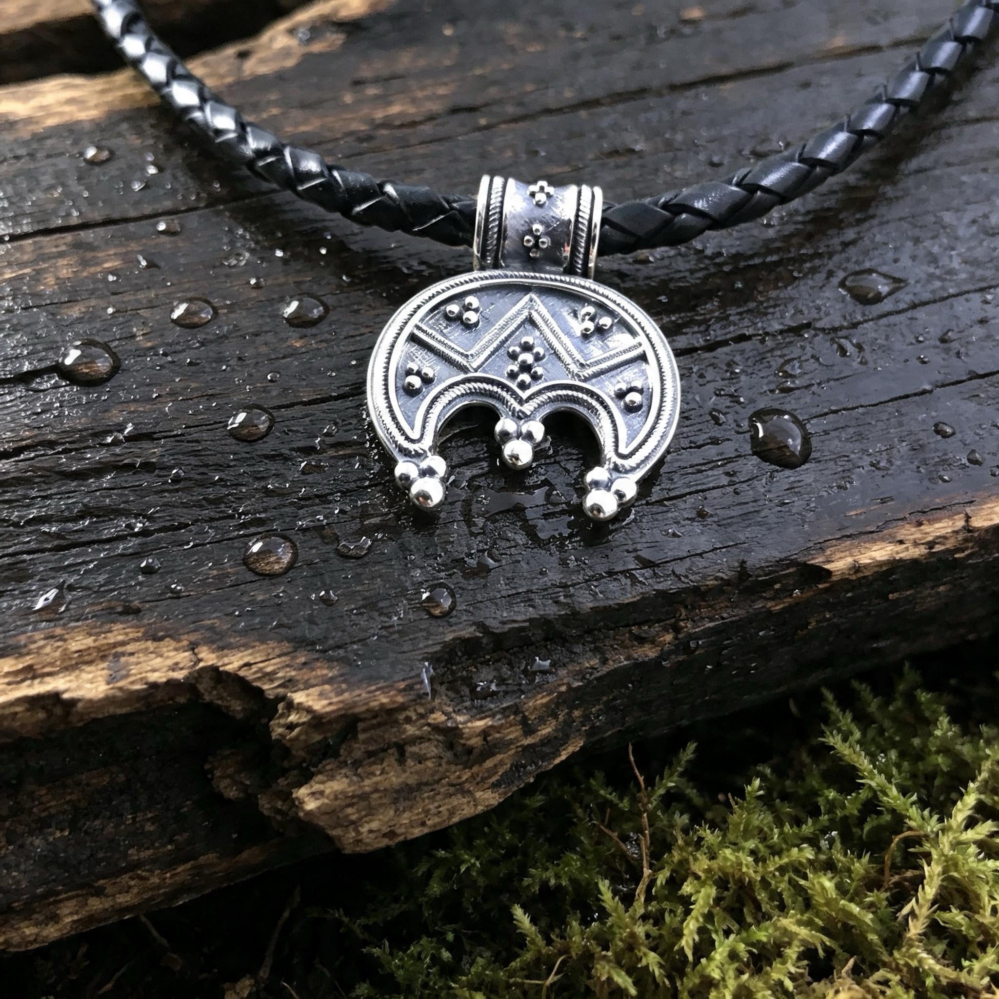 Classic Lunnitsa Amulet, Sterling Silver 925 — Slavic Symbol Pendant