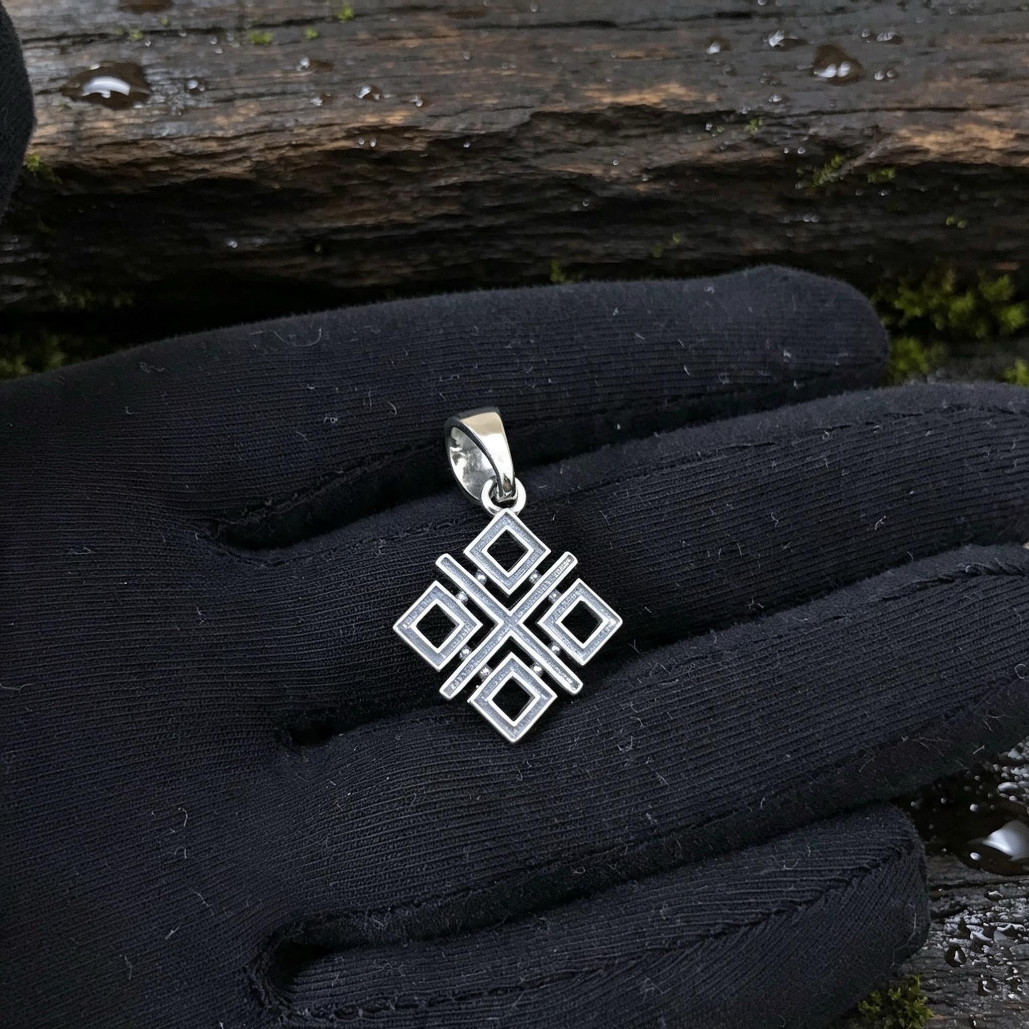 Makosh Amulet, Sterling Silver 925 — Slavic Symbol Pendant