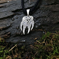 Wolf Paw with Symbol of Veles Amulet, Sterling Silver 925 — Slavic Symbol Pendant
