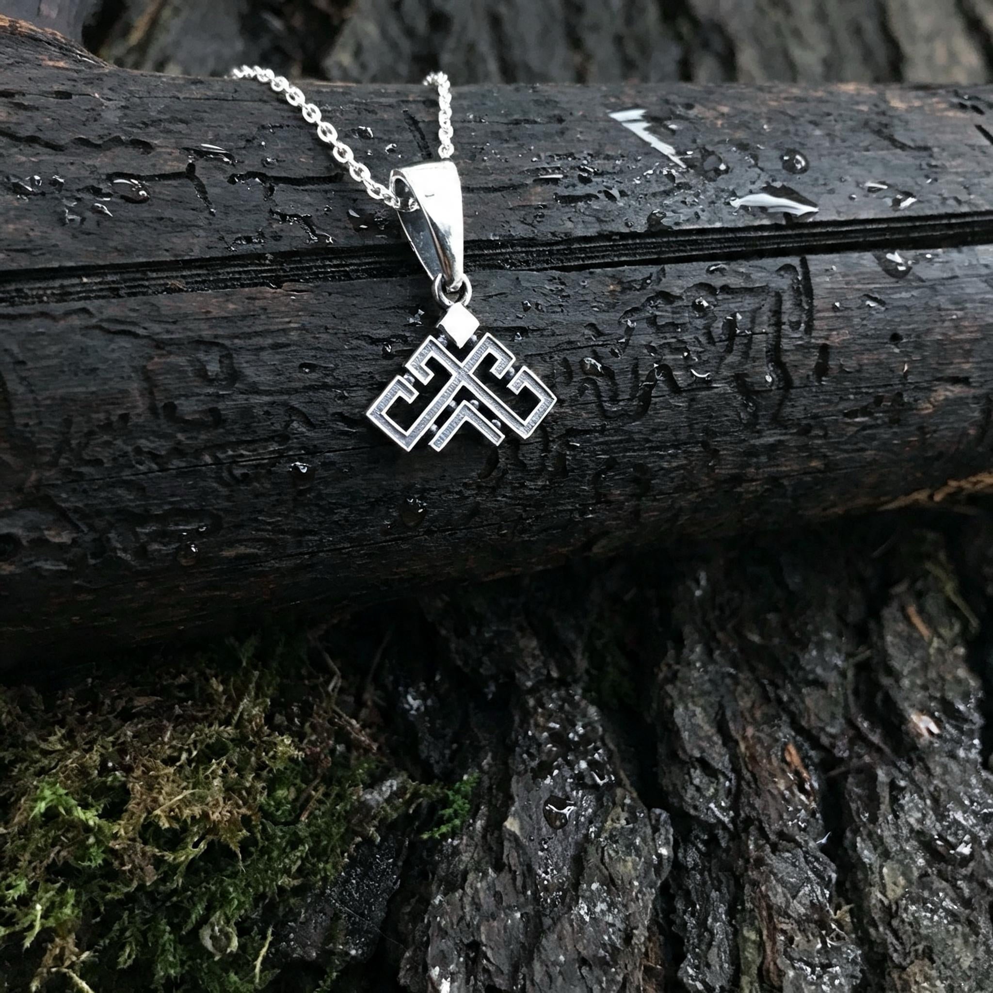 Rozhanitsa Amulet, Sterling Silver 925 — Slavic Symbol Pendant