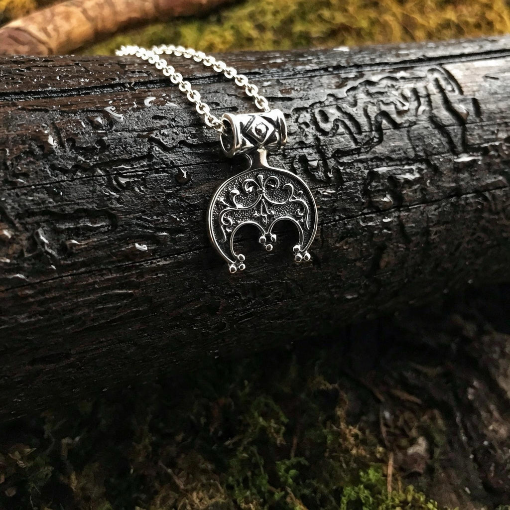 Ornate Lunnitsa Amulet, Sterling Silver 925 — Slavic Symbol Pendant