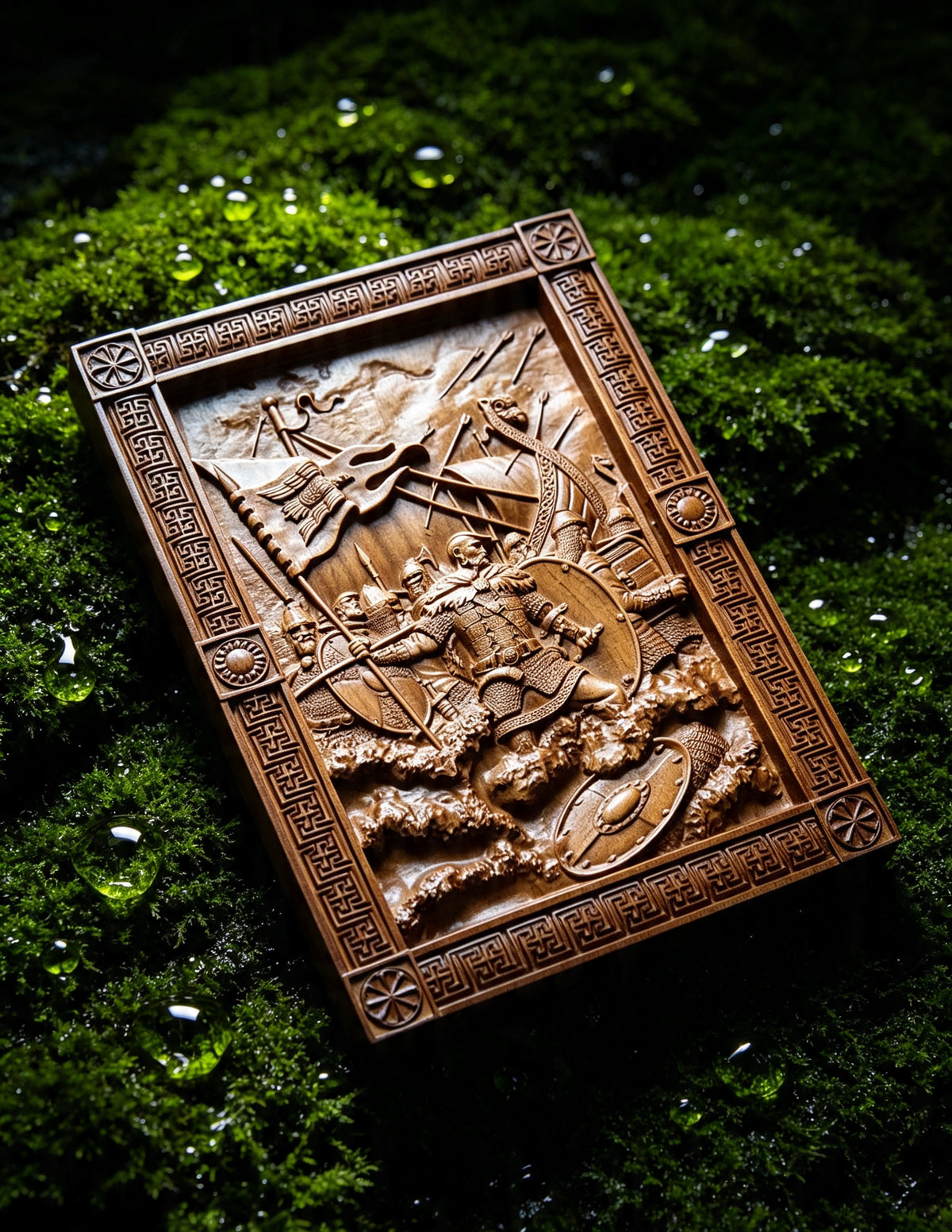 Svyatoslav Wooden Wall Panel — Hand-Carved Wood Art