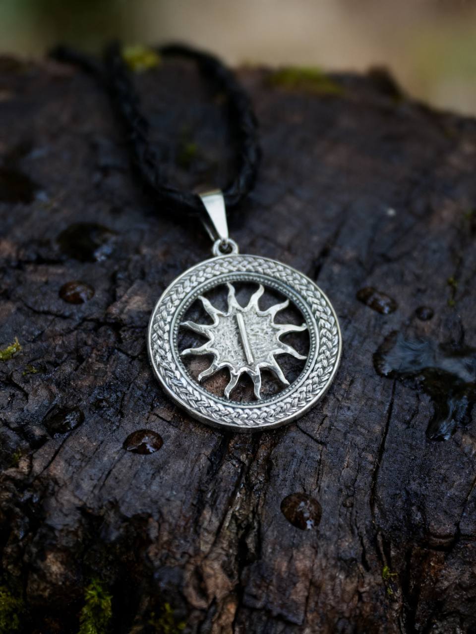 Isa Rune Amulet in Wheat Ears, Sterling Silver 925 — Pendant