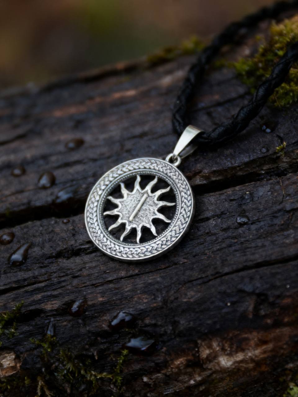 Isa Rune Amulet in Wheat Ears, Sterling Silver 925 — Pendant