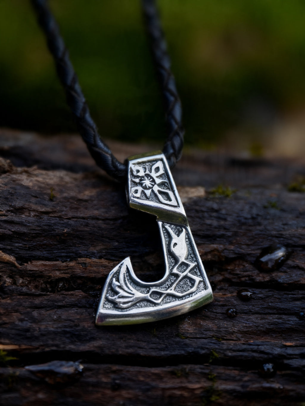 Perun's Axe with Utitsa Amulet, Sterling Silver 925 — Slavic Pendant