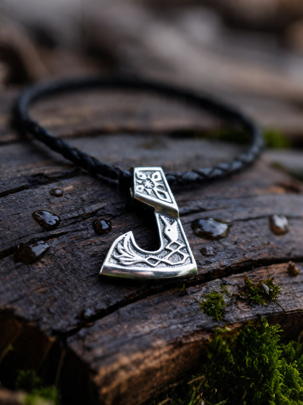 Perun's Axe with Utitsa Amulet, Sterling Silver 925 — Slavic Pendant