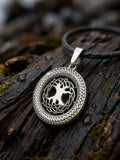 World Tree Yggdrasil Amulet in Wheat Ears, Sterling Silver 925 — Pendant