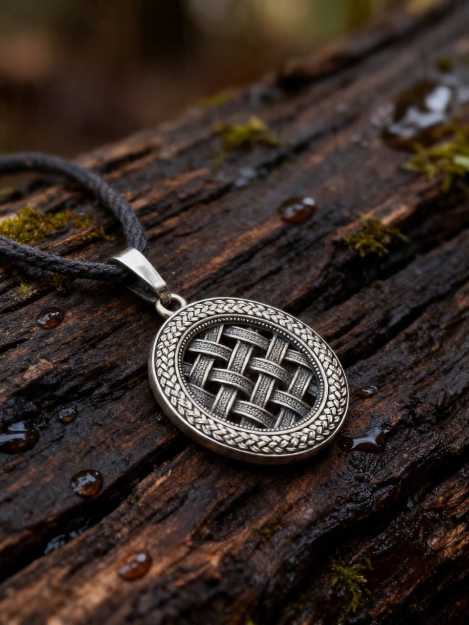 Sown Field Amulet in Wheat Ears, Sterling Silver 925 — Pendant