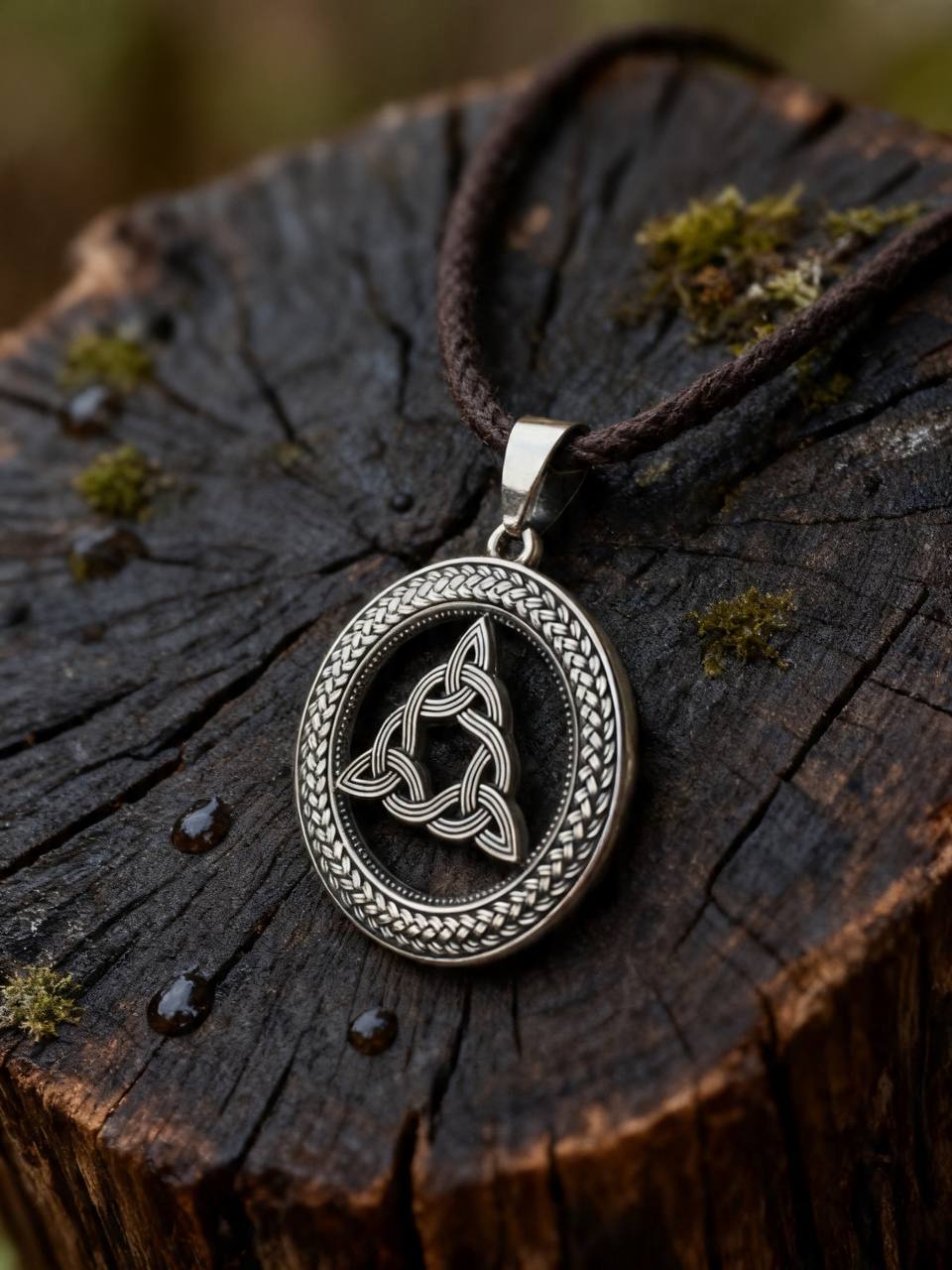 Brigid's Knot Amulet in Wheat Ears, Sterling Silver 925 — Pendant