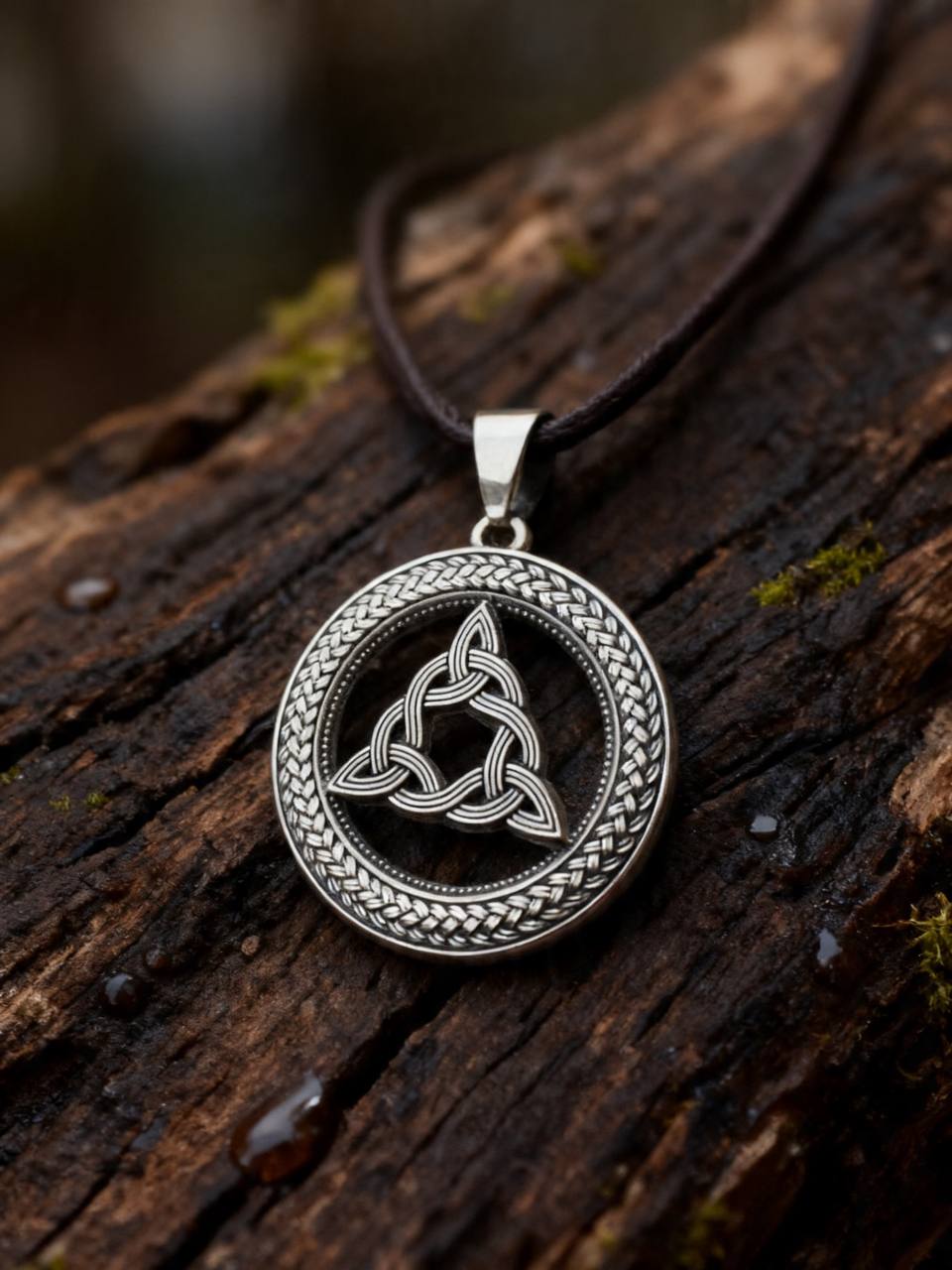 Brigid's Knot Amulet in Wheat Ears, Sterling Silver 925 — Pendant