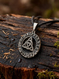 Celtic Knot Amulet in Futhark, Sterling Silver 925 — Viking Pendant