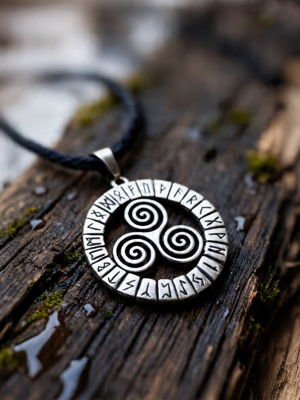 Trixel Amulet in Futhark, Sterling Silver 925 — Viking Pendant