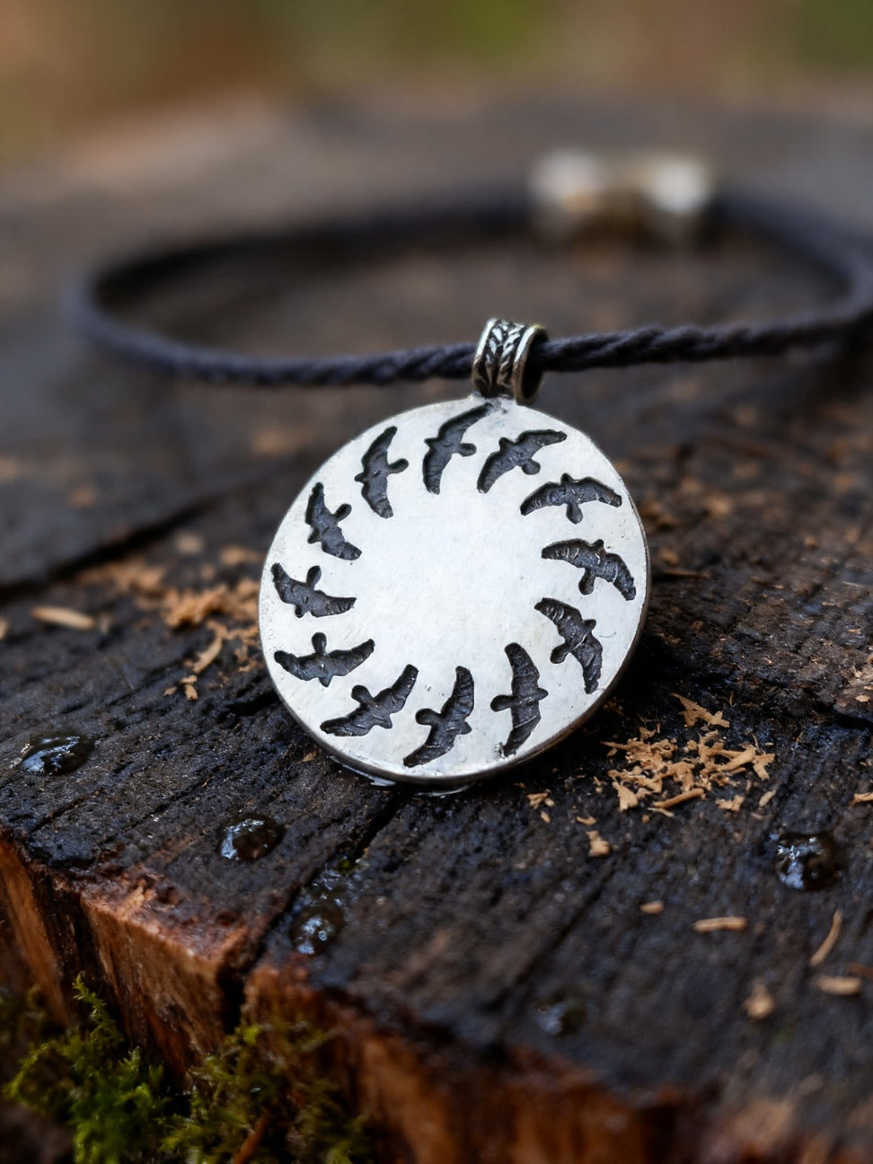 Circle of Ravens Amulet, Sterling Silver 925 — Pendant