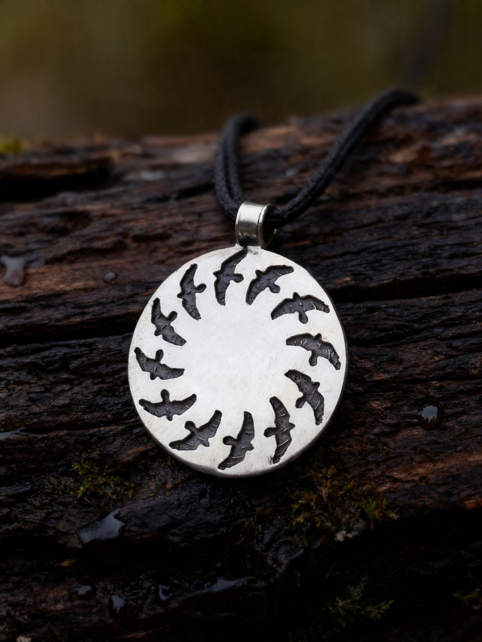 Circle of Ravens Amulet, Sterling Silver 925 — Pendant