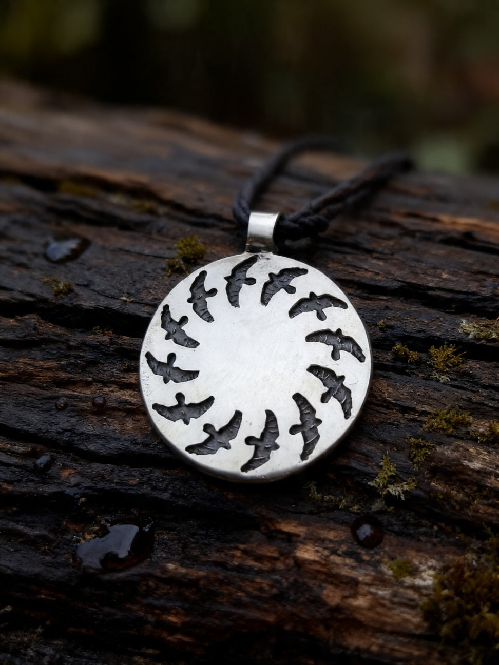 Circle of Ravens Amulet, Sterling Silver 925 — Pendant