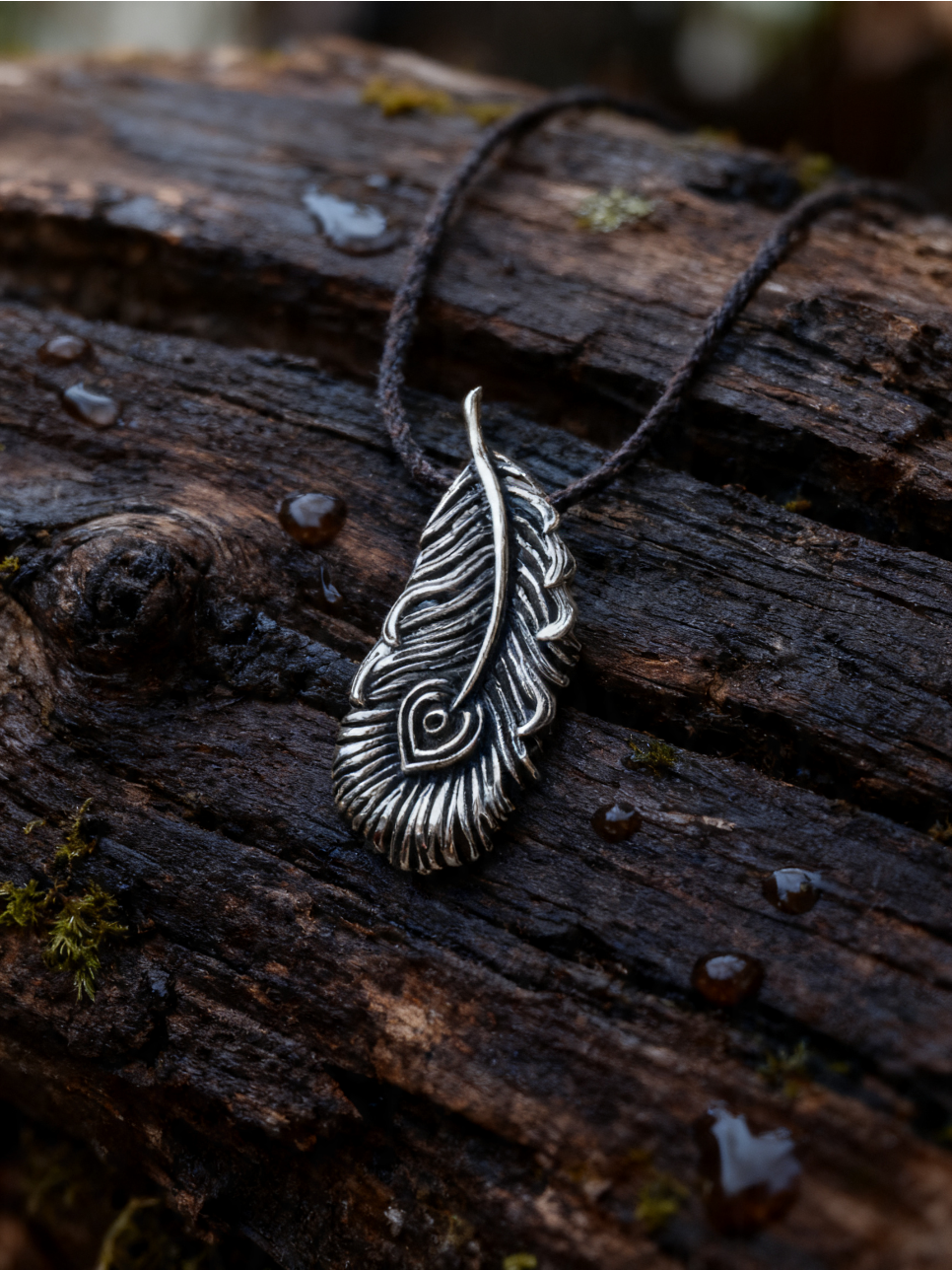Feather Amulet, Sterling Silver 925 — Pendant