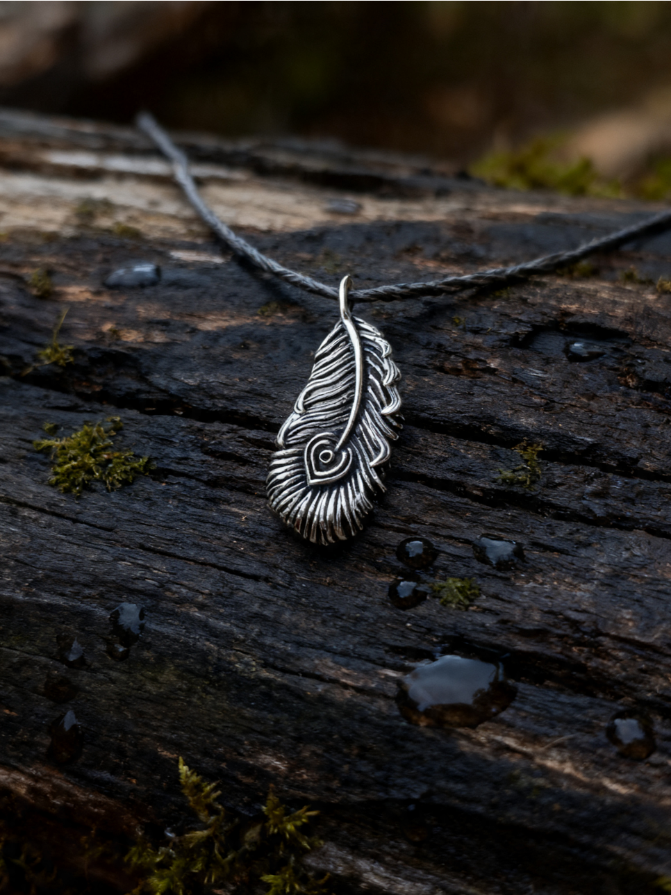 Feather Amulet, Sterling Silver 925 — Pendant