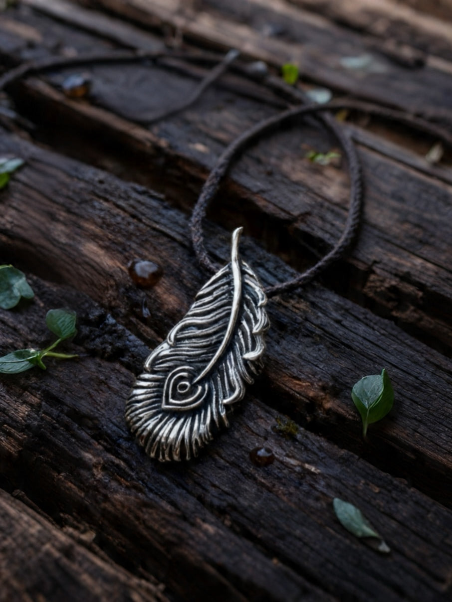 Feather Amulet, Sterling Silver 925 — Pendant