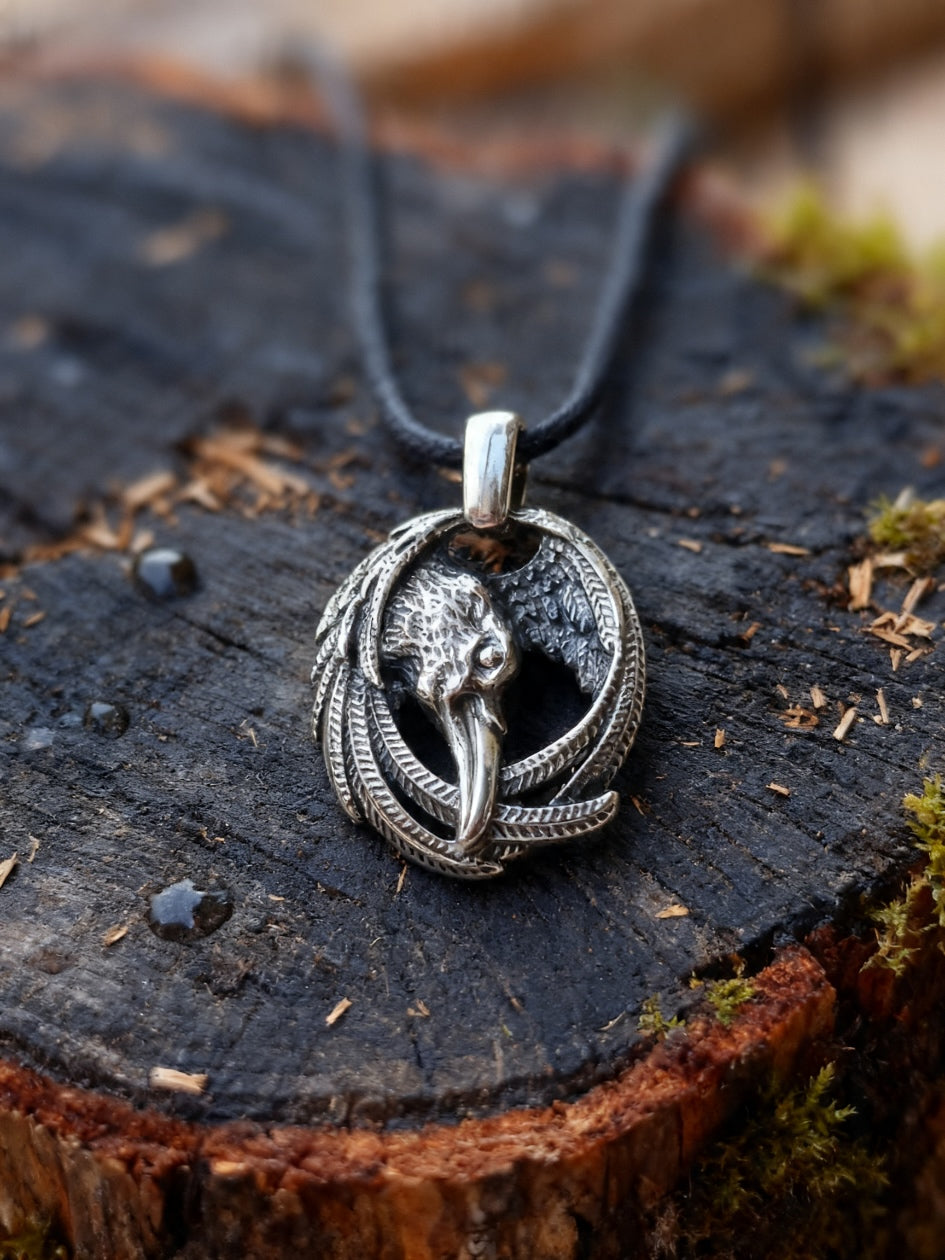 Raven Amulet, Sterling Silver 925 — Pendant