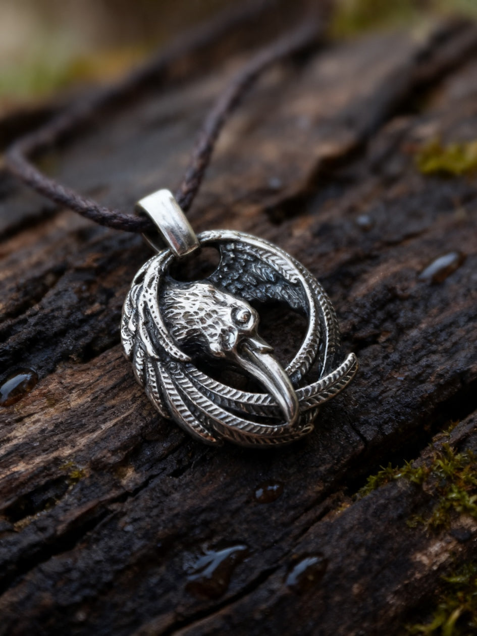 Raven Amulet, Sterling Silver 925 — Pendant