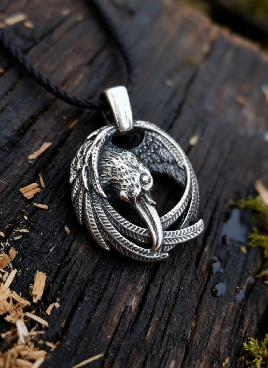 Raven Amulet, Sterling Silver 925 — Pendant