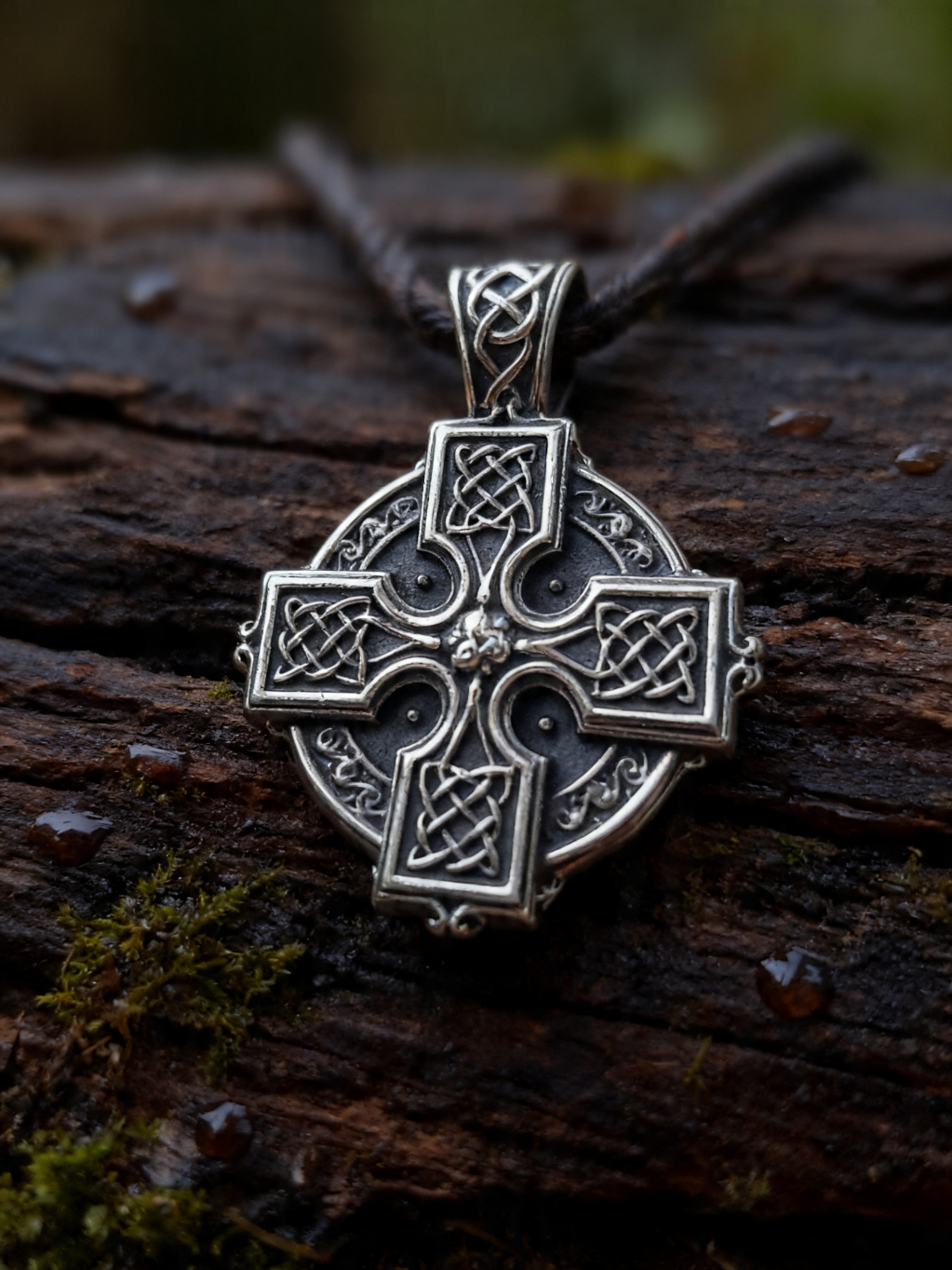 Celtic Cross Amulet, Sterling Silver 925 — Pendant