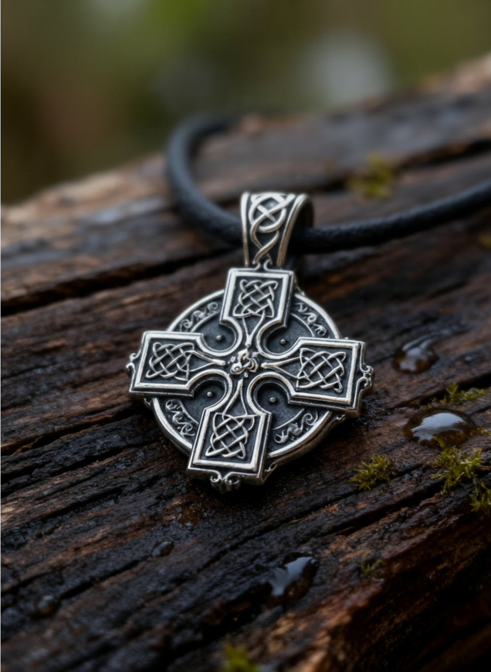 Celtic Cross Amulet, Sterling Silver 925 — Pendant