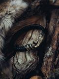 Raven and Snake Bracelet, Natural Leather and Bronze