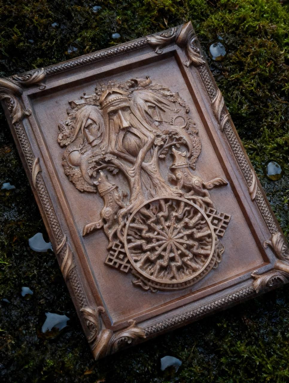 Tree of Ancestors Wooden Wall Panel — Hand-Carved Wood Art