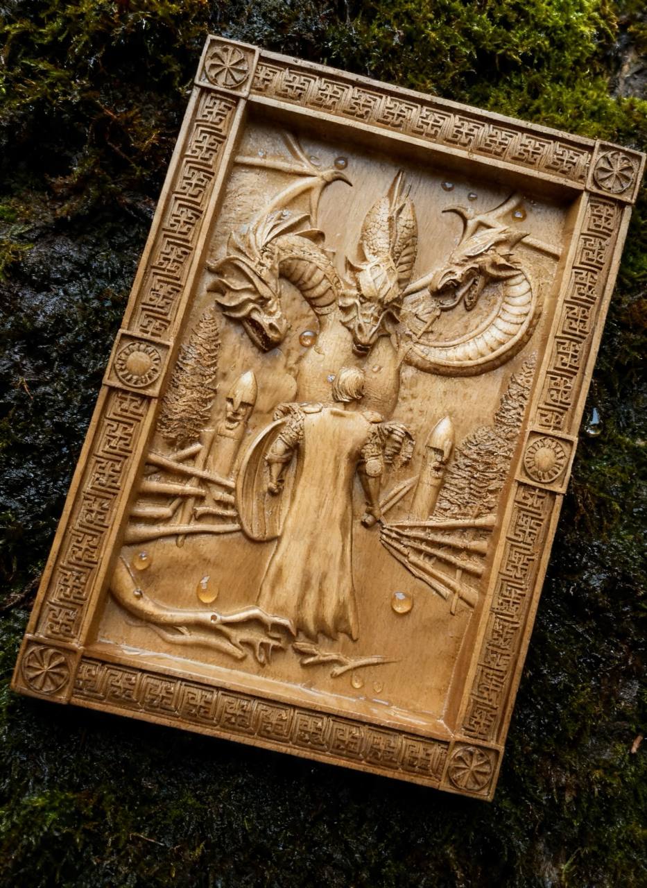 Kalinov Bridge Wooden Wall Panel — Hand-Carved Wood Art