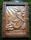 Goddess Lada Wooden Wall Panel — Hand-Carved Wood Art