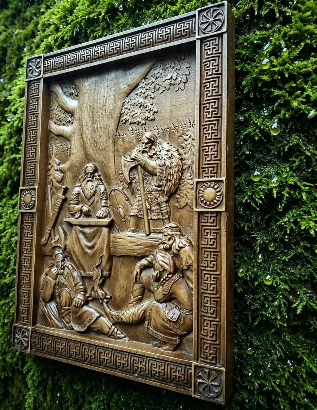 Song of Boyan Wooden Wall Panel — Hand-Carved Wood Art