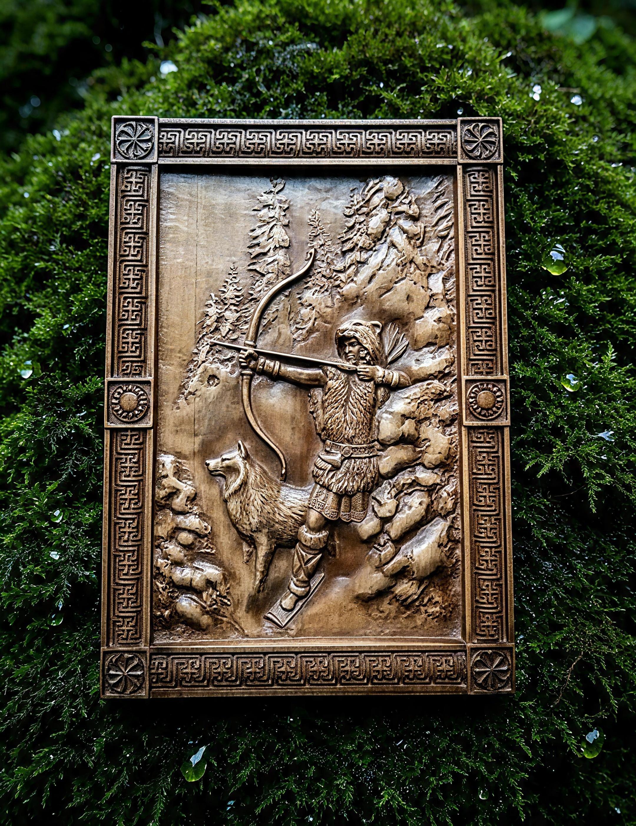 Goddess Dzevana / Devana Wooden Wall Panel — Hand-Carved Wood Art