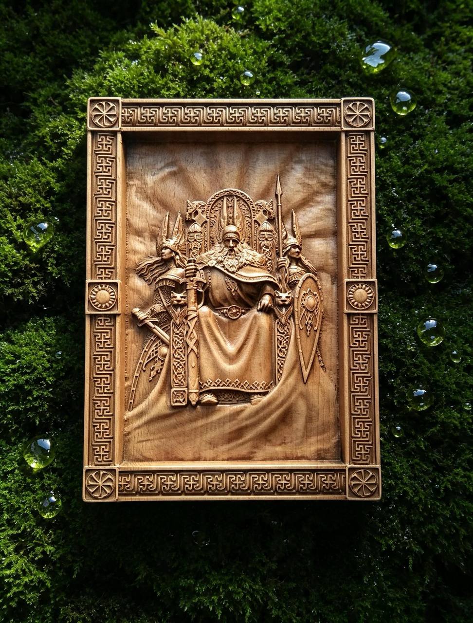God Rod Wooden Wall Panel — Hand-Carved Wood Art