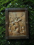 Druzhina (Warrior Retinue) Wooden Wall Panel — Hand-Carved Wood Art
