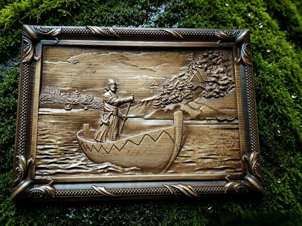 Rus Wooden Wall Panel — Hand-Carved Wood Art
