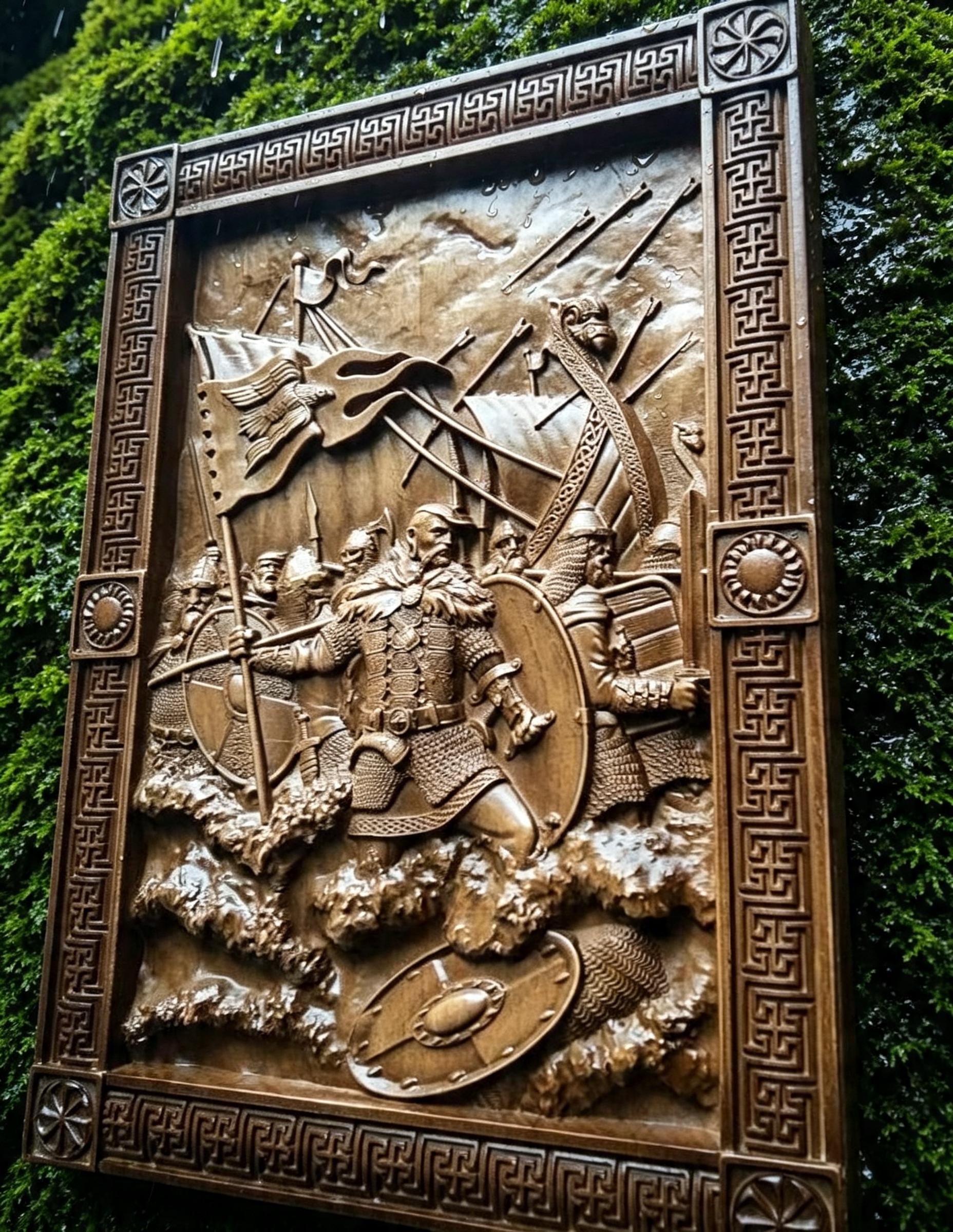 Svyatoslav Wooden Wall Panel — Hand-Carved Wood Art