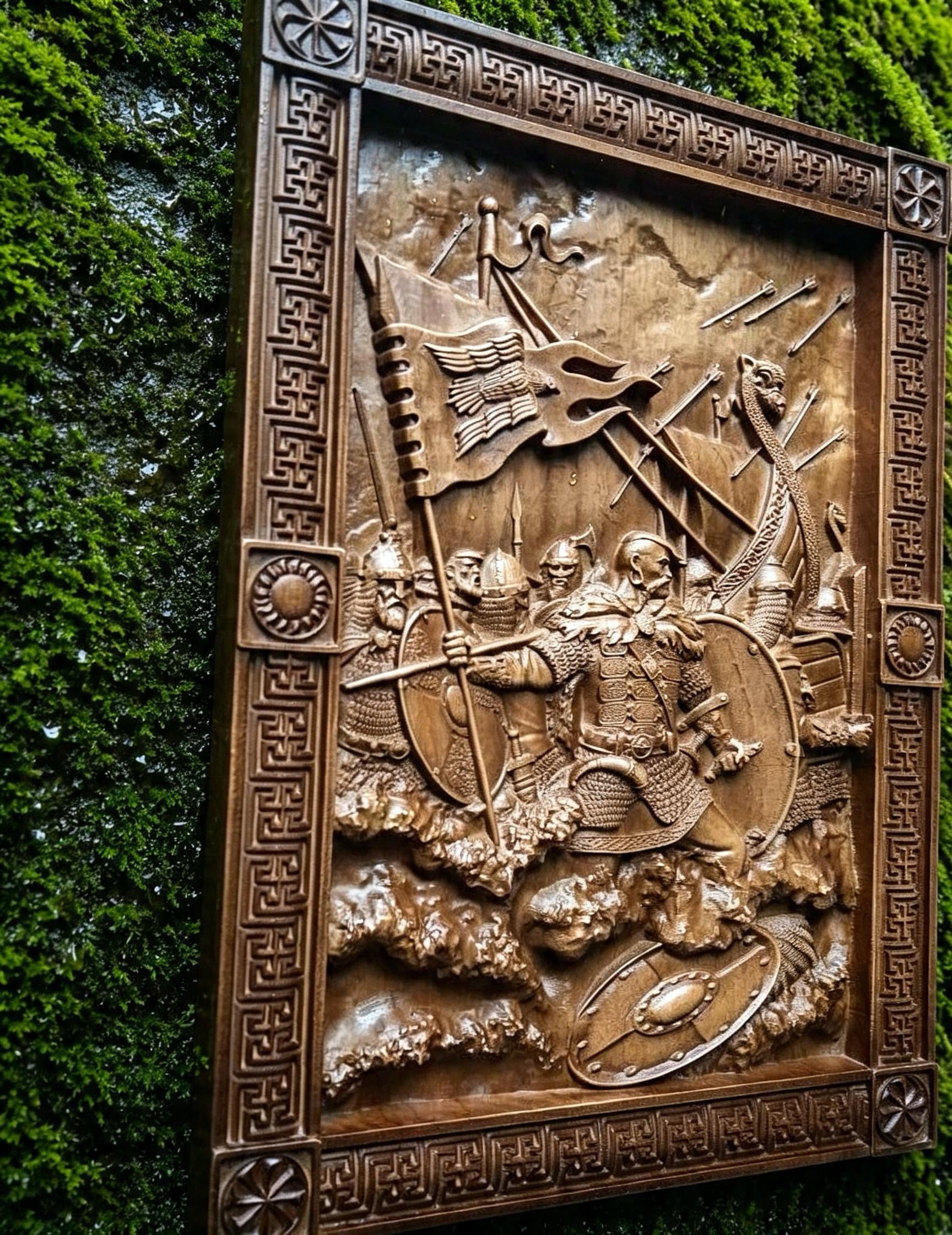 Svyatoslav Wooden Wall Panel — Hand-Carved Wood Art